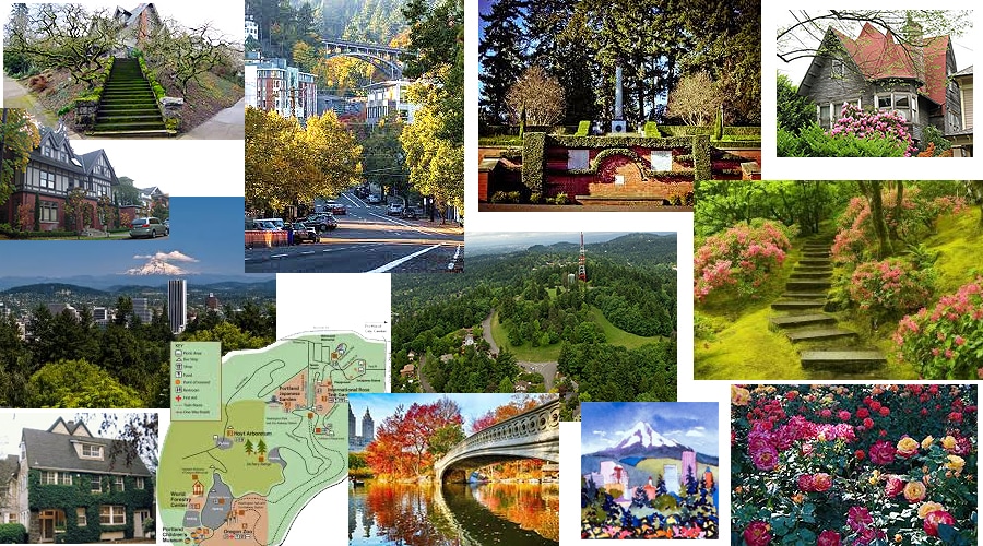 Portland Heights Neighborhood Quaint Picturesque Area With Winding